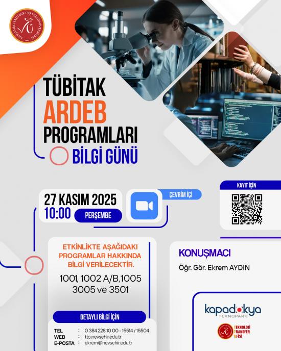 TÜBİTAK ARDEB Programları Bilgi Günü Etkinliğine Davetlisiniz
